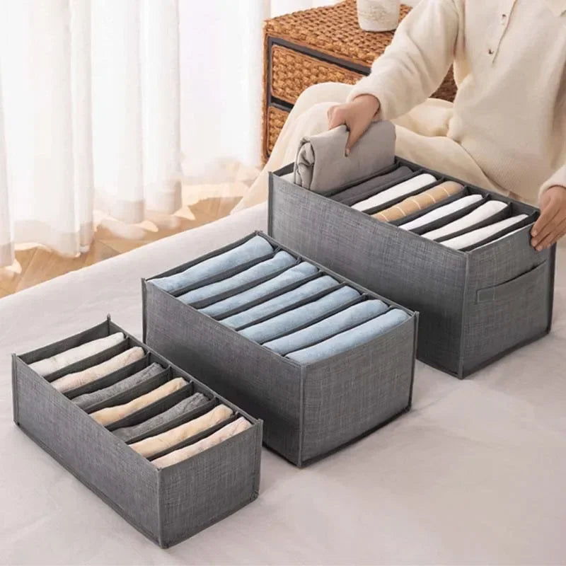 Organizador de roupas Calças Roupas Jeans Caixa de armazenamento Guarda-roupa Organizador de roupas Roupa íntima Sutiã Meias Artefato Compartimento Caixa