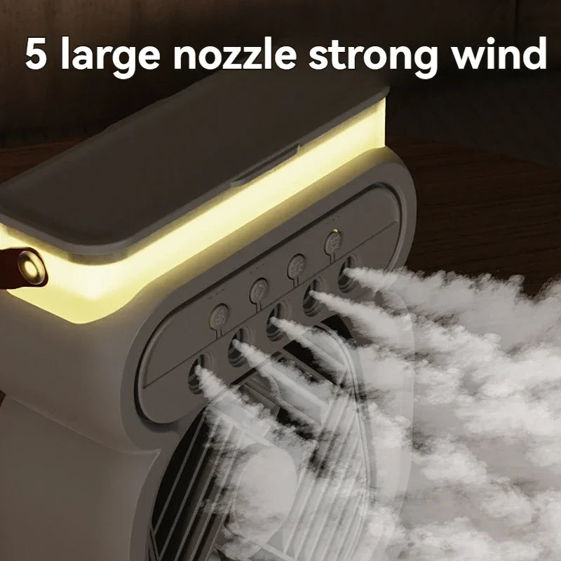 3 em 1 Ventilador AIr Condicionador Doméstico Mini Refrigerador de Ar LED Luz Noturna Umidificador Portátil Ventilador de Ajuste de Ar Ventilador de Escritório Doméstico